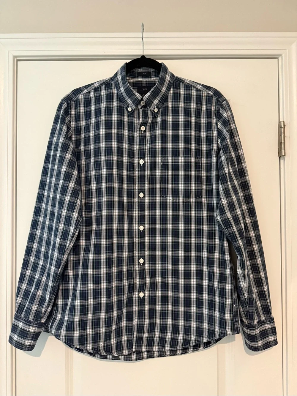 J. Crew Men’s Slim Fit Plaid Long Sleeve Button Down Shirt Medium 100% Cotton